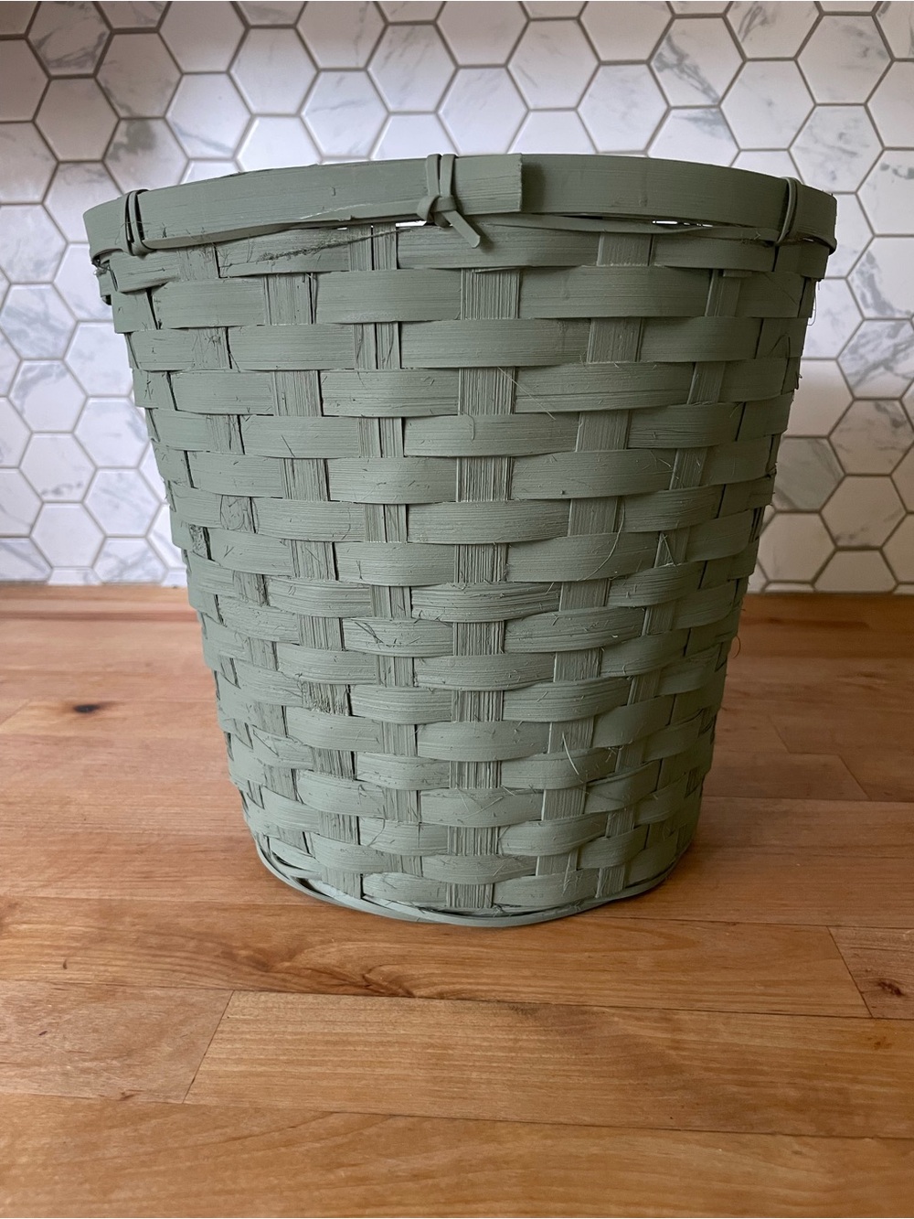 Green Woven Wicker Basket